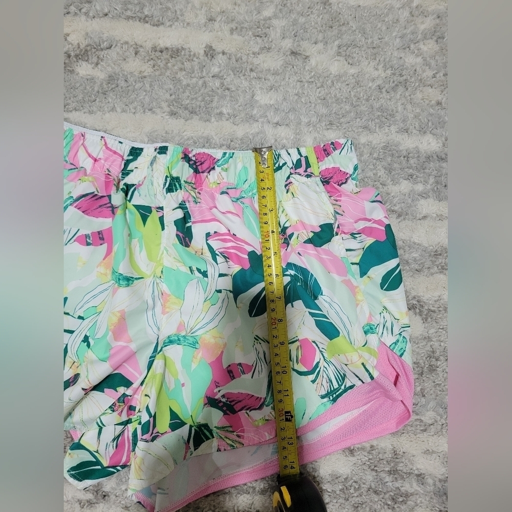 Athletic Works Pink and Yellow Tropical Print Shorts - Picture 8 of 8